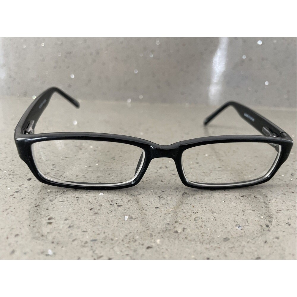 Modern Optical Plasma EYEGLASSES Frames ONLY 51-16-140 Black full rim rectangle